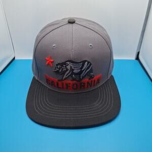 California Republic Gray Hat Baseball Cap OSFA Adjustable StrapBack Cotton